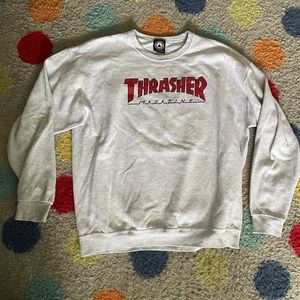 Grey/ white Thrasher hoodie